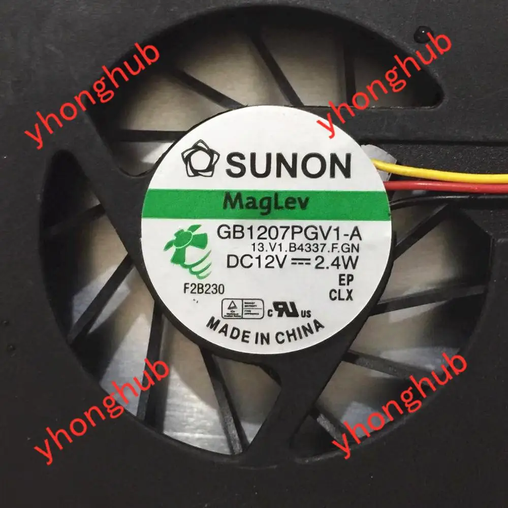 SUNON GB1207PGV1-A 13.V1.B4337.F.GN AC/DC 12V 2 4 W 3-провод Сервер вентилятор охлаждения ноутбука |