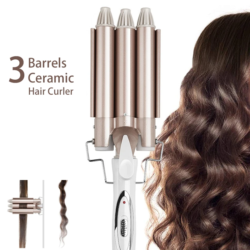 3 Бочки Керамика волосы щипцы для завивки волос бигуди электрический 22 мм 25