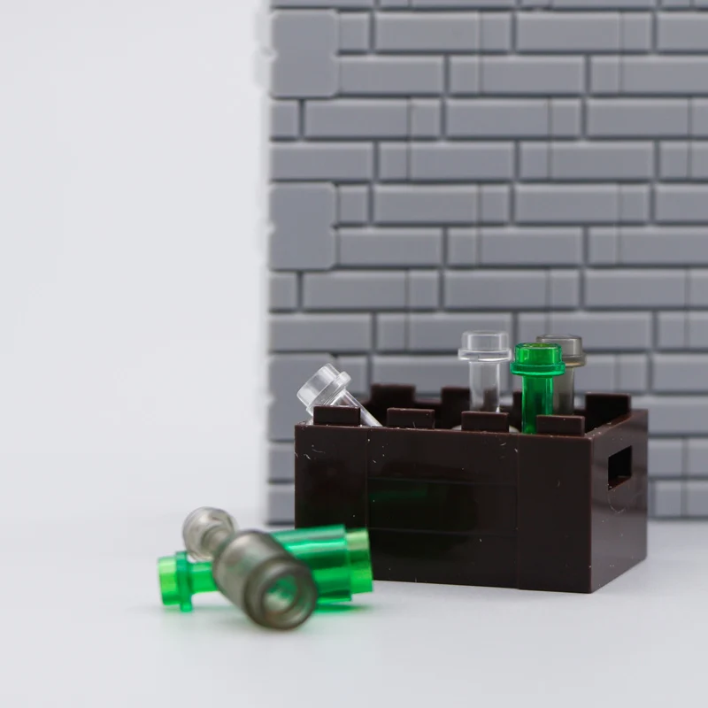 Строительные блоки городские аксессуары ящик для винной бутылки посуда напитков