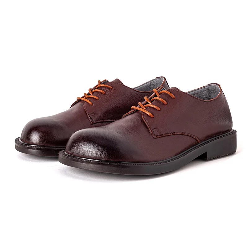 

women's genuine leather autumn big head shoes leather shoes High version Lolita flat heel soft leather casual shoes