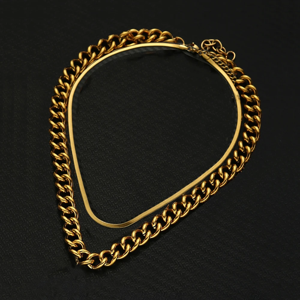 Винтажное ожерелье MinaMaMa из нержавеющей стали с крупной цепью для женщин и