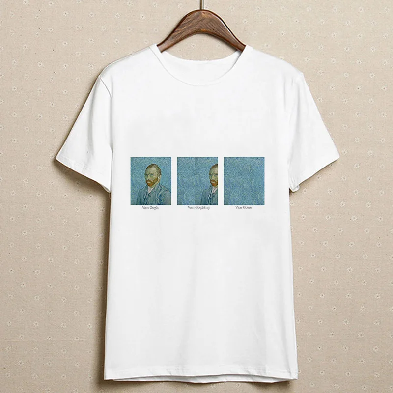 

2021 New Summer Spoof Van Gogh Oil Art Women T Shirt Printed T-shirt Female Top Casual Funny Tshirt Graphic Tee Shirts Harajuku