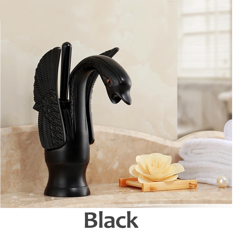 Смесители для раковины Новый дизайн Лебедь смеситель позолоченный роскошный