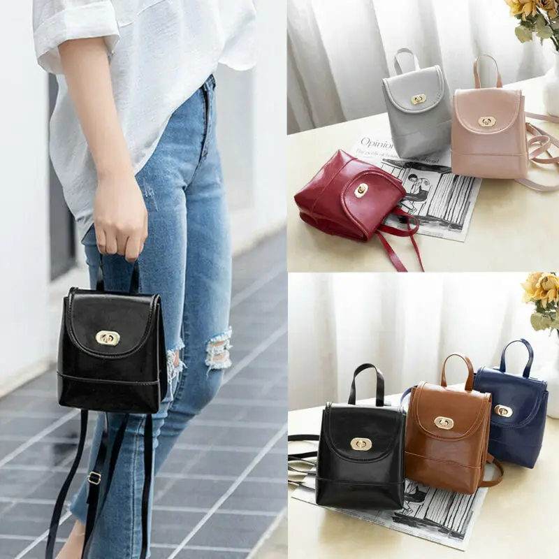 Местный сток женский мини рюкзак для девочек PU кожаный школьная сумка