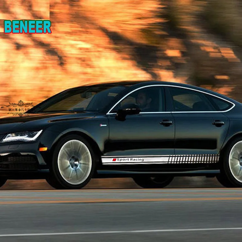 2 шт./лот автомобильный боковой корпус наклейка для Audi Sline quatrro A1 A4 A5 A3 A6 A8 A7 Q3 Q5 Q7 TT S3