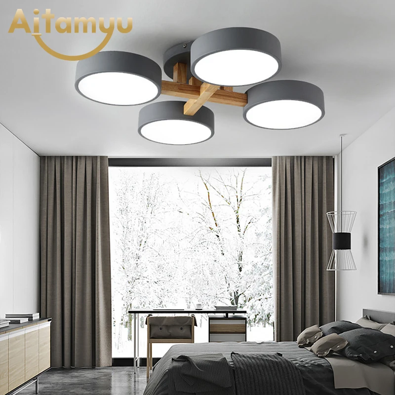 Светодиодный потолочный светильник с круглым металлическим абажуром 220 В | Лампы