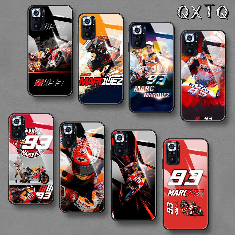 

Marc-Marquez-Racing Tempered Glass Smart Phone Case For Xiaomi Redmi Note 7 8 9 10 K 30 40 S A C T 5G Pro Cover Cell Etui Coque