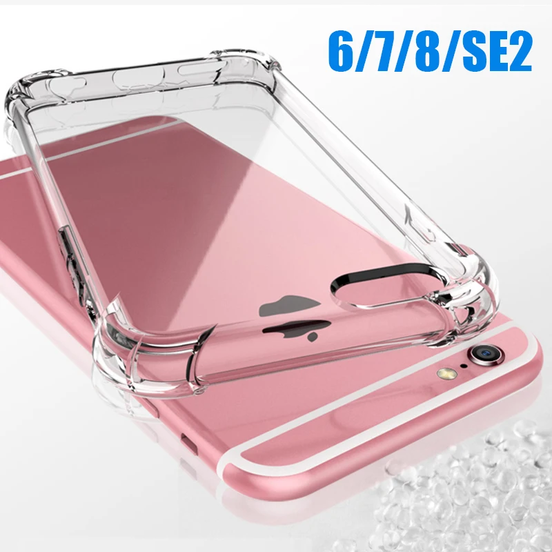 Противоударный силиконовый чехол для iPhone SE 2020 7 Plus 8 Прозрачный Apple 6 6S iPhone7 iPhone8 |