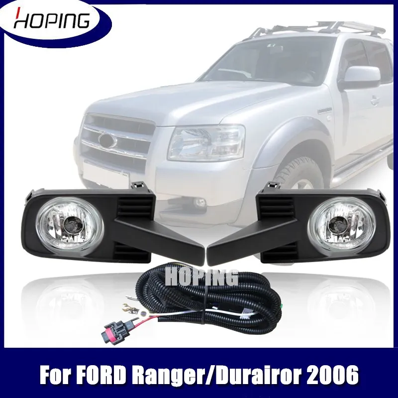 Hoping  Front Fog Lamp Set Kit With Wire Switch Blub Trim Cover For FORD Ranger/For Durairor 2006 Models