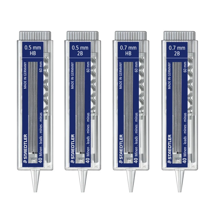 1 трубка Staedtler 255 механический карандаш 40 выводов/трубка 0 5/0 7 мм HB 2B