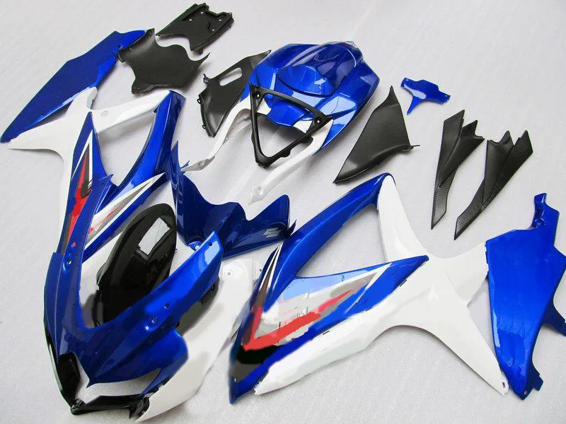 Комплект обтекателей под давлением для GSXR600 750 08 09 GSXR750 GSX R600 K8 2008 2009 синий белый