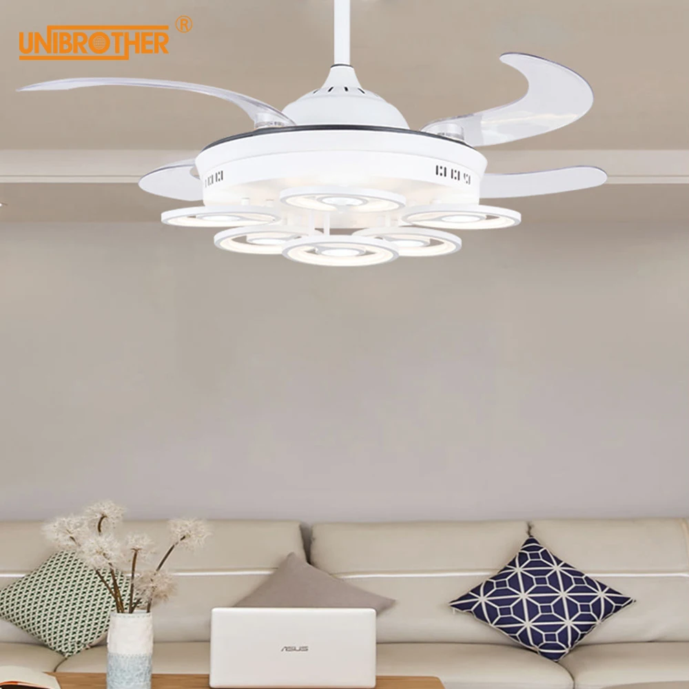 Светодиодный потолочный вентилятор с светильник 42 дюйма 52 пульт дистанционного