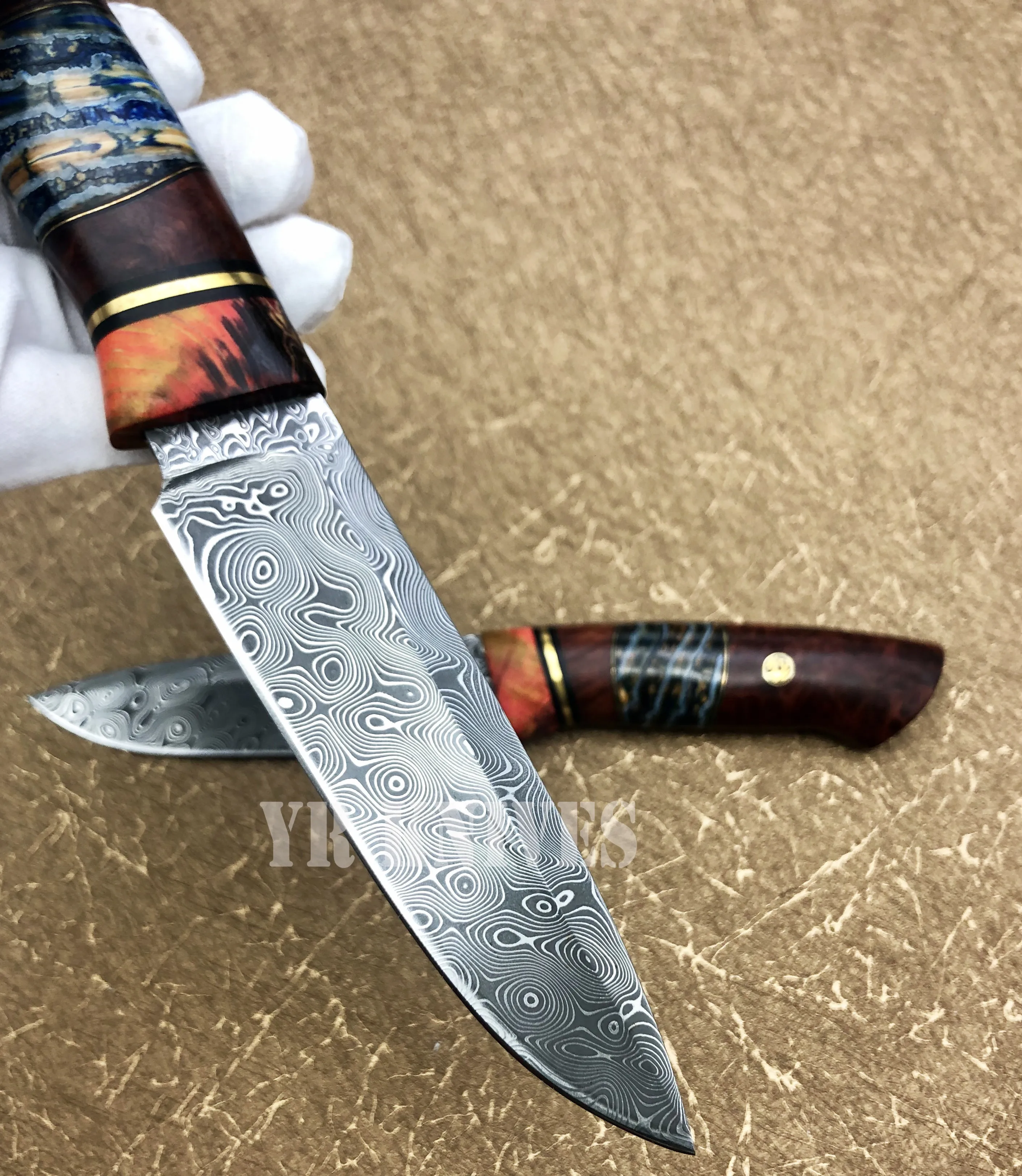 Тактический нож для выживания 60 HRC Дамасская сталь пустыня Ironwood охотничьи ножи