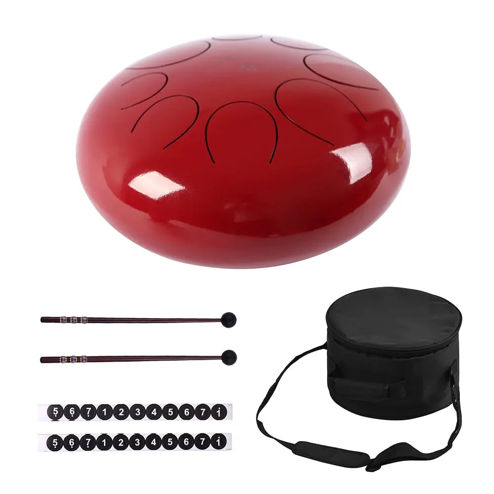 12 дюймов Сталь язык барабан Handpan барабана ручной 8 тонов С Вращающимся барабаном