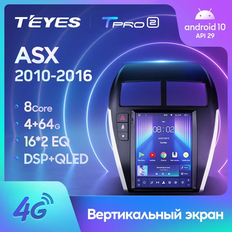 TEYES TPRO 2 Штатная магнитола For Мицубиси АСХ 1 Mitsubishi ASX 2010 2016 Tesla style screen Тесла Стиль