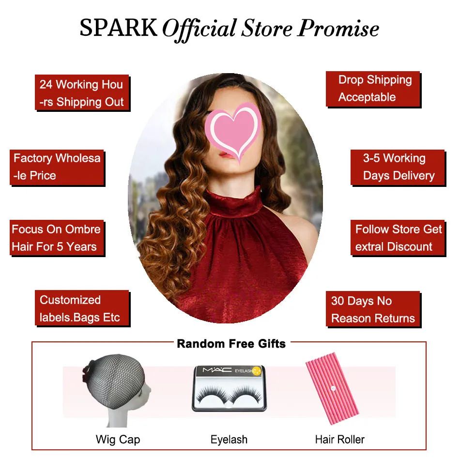 Бразильские свободные волнистые кружевные волосы Spark 3 тона Омбре натуральные Remy