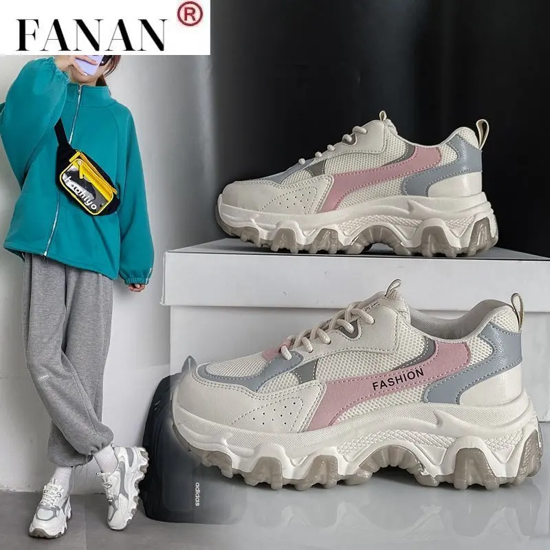 

2021 spring and autumn new Torre shoes breathable ins sneakers women's shoes platform sneakers female shoes platform shoes