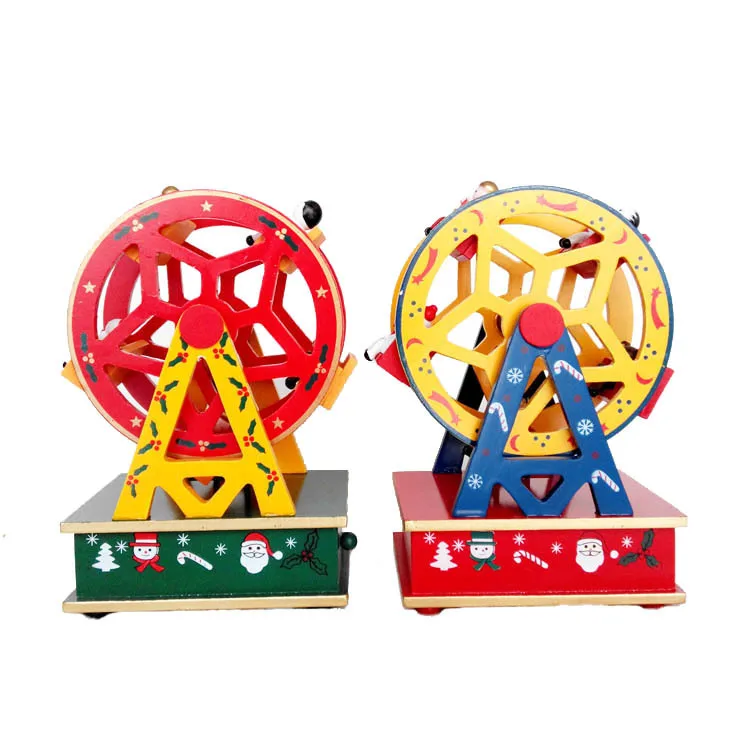 

Christmas decoration wooden music box music box rotating windmill birthday gift