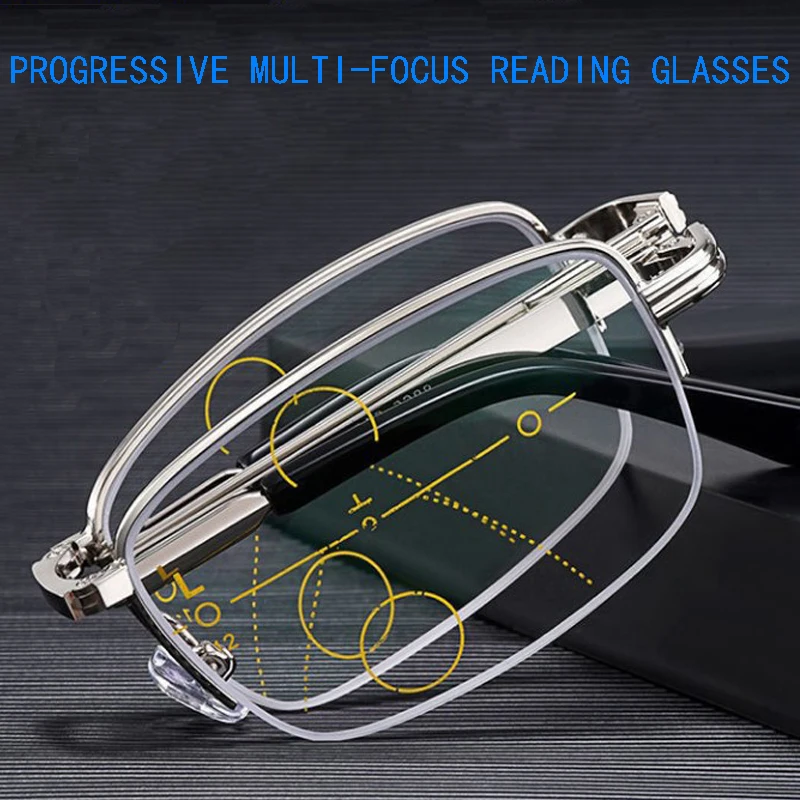 Портативные складные очки для чтения с защитой от синего света умные зумом