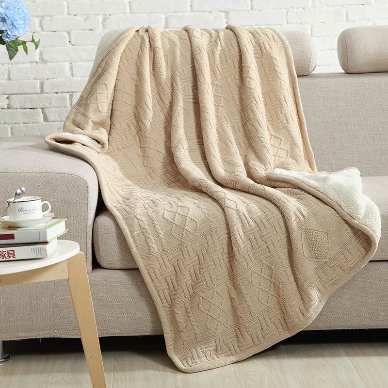 

Новинка, утолщенное осенне-зимнее кашемировое Новое вязаное плюшевое мягкое покрывало для дивана, одеяло, автомобильное одеяло
