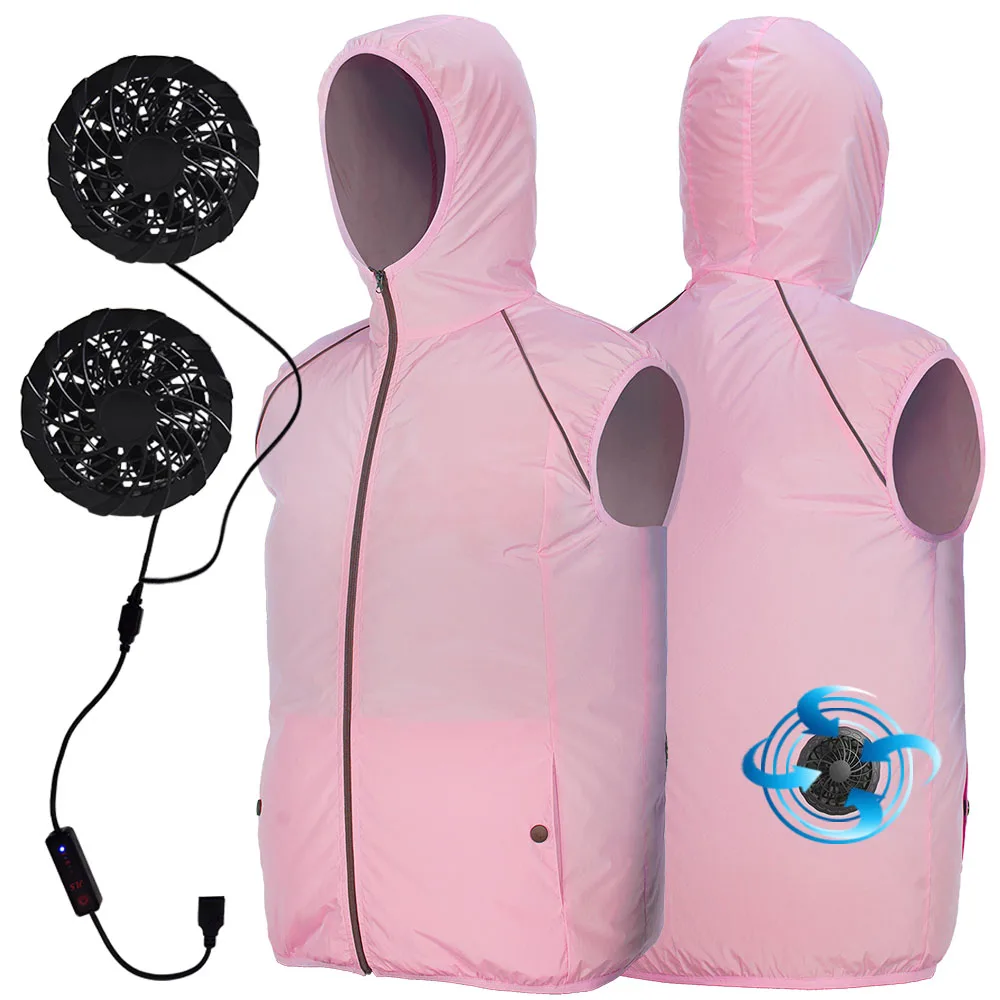 

Summer Air Conditioning Clothes Fan Cooling Vest USB Poncho raincoat Waistcoat waterproof hiking Outdoor fishing clothes Vest