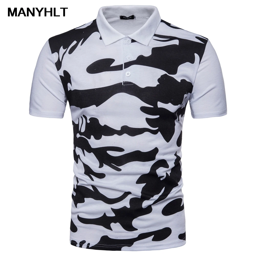 

Polo Shirt Men's Spring And Summer New Fashion Casual Self-cultivation Camouflage Print Lapel Pullover Short-sleeved T-shirt