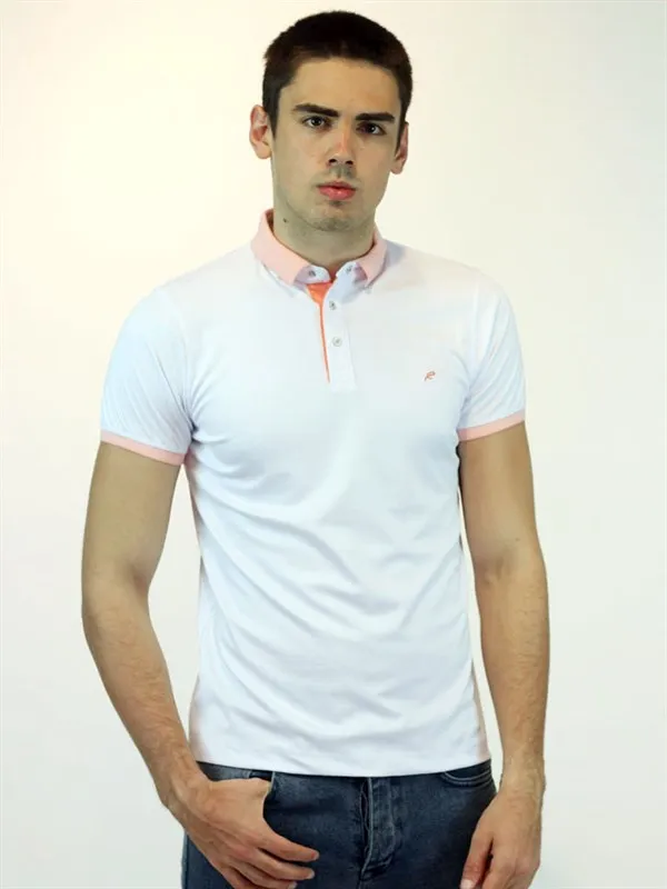 

Pink Collar Mens Polo Neck T-shirt