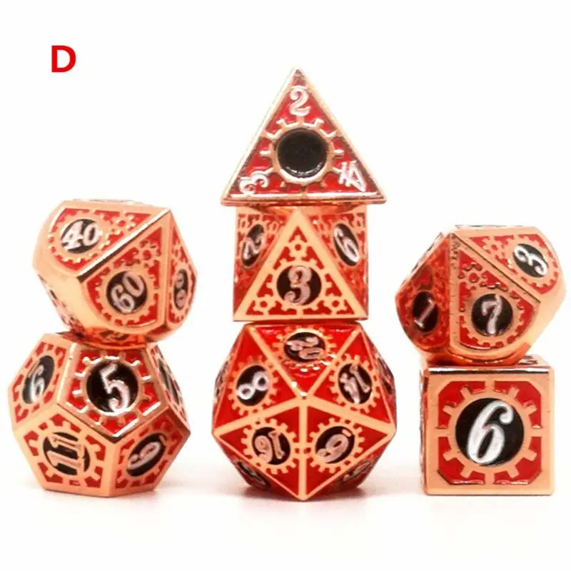 

Metal Dice Set DND Board Game 7pcs Polyhedral Dice for RPG Role Playing Game and Math Teaching