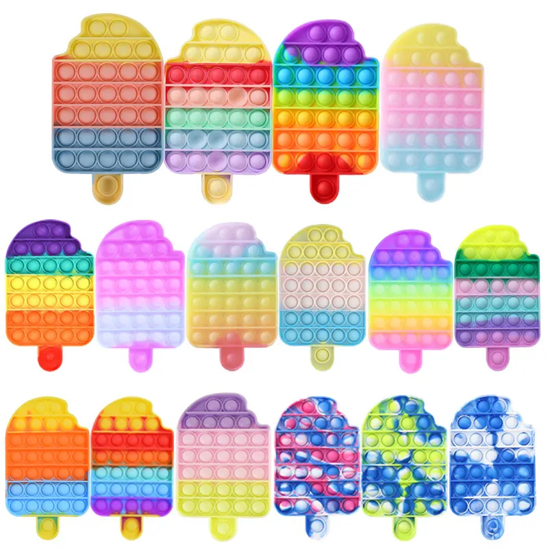 

Silicone Ice Cream Bubble Toys Push Bubble Fidget Toy Kids Adult Anti-stress Relaxing Toy Autism Special Needs for Children