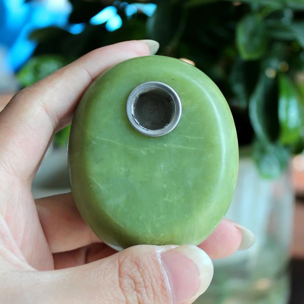 Runyangshi 1 шт. из натурального зеленого нефрита кристалл камень курительные трубки