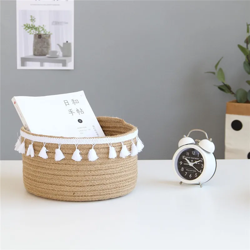 Настольная корзина для хранения ручной работы детские игрушки плетеный ящик