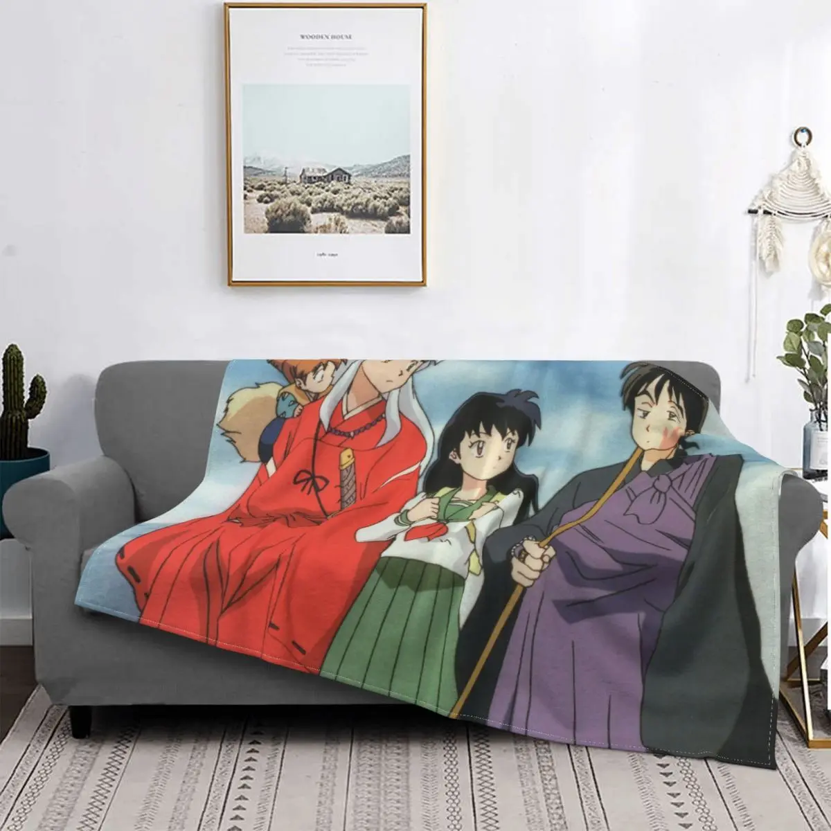

Одеяло Inuyasha, Фланелевое, осенне-зимнее, дышащее, легкое, тонкое, покрывало для дома и офиса