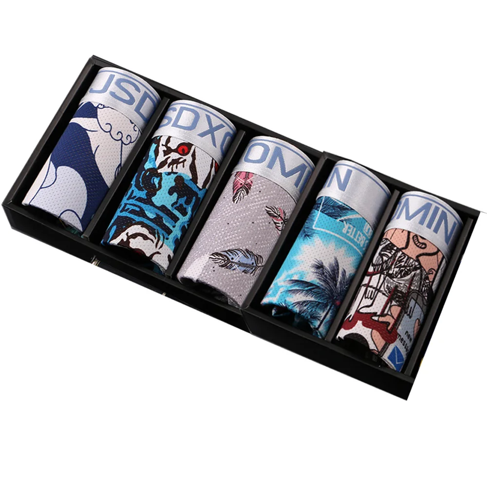 Трусы боксеры мужские воздухопроницаемые 5 шт./лот|Мужские трусы боксеры| |