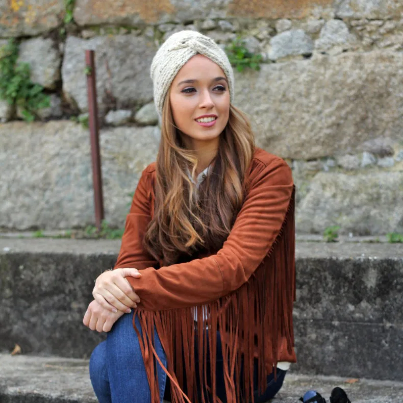 

Muslim Knit Wool Inner Hijab Caps Bohemia Turban Cashmere Cross Wrap Head Wool Knitting Hijab Bonnet Turbante Cap وشاح