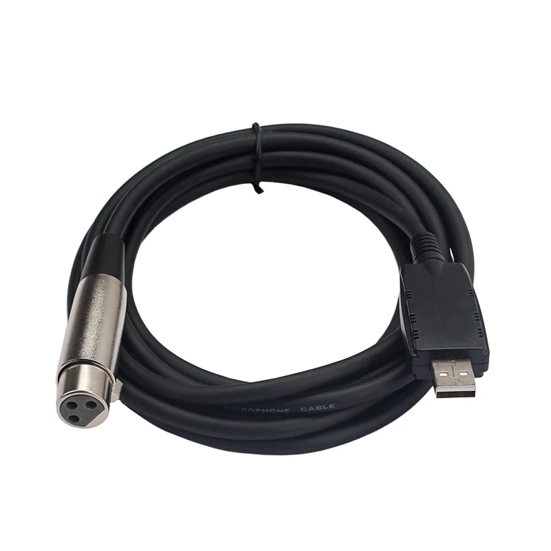 

Кабель-переходник с USB «папа» на XLR «мама», 10 футов