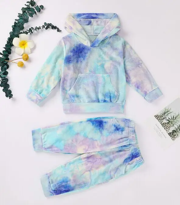 Комплект одежды для малышей из 2 предметов топ с капюшоном и длинными рукавами