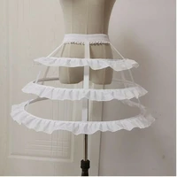 white new fashion girls bustle cage 3 hoops skirt short crinoline petticoat lolita underskirt new