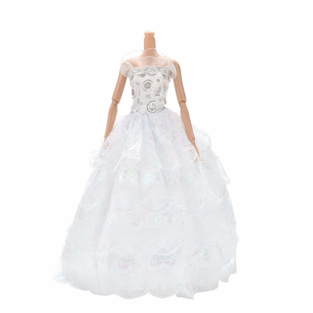 

1pc Fashion White Pettiskirt Doll Party Gown Lace Princess Dress For Dress Girl Doll Dress Toy