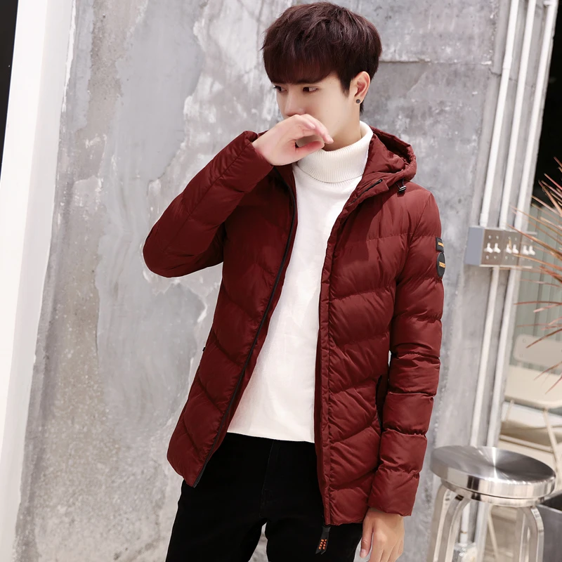Новинка 2020 зимние куртки парка для мужчин однотонная Осенняя теплая верхняя