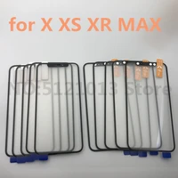 10pcs new original lcd screen front glass with oca for apple iphone 11 12 pro x xs max xr glass touch lens outer panel repair