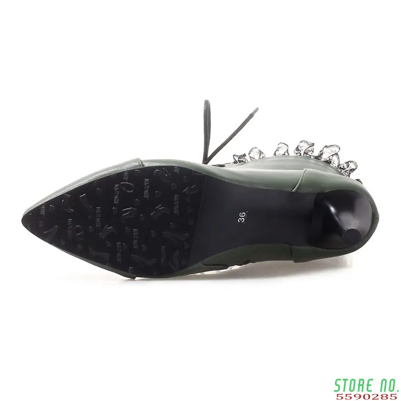 Winter Women Martin Boots 8cm Thin Spike High Heels White Black PU Casual Office Female Pointed Toe Lace Up Stiletto Ankle Boots