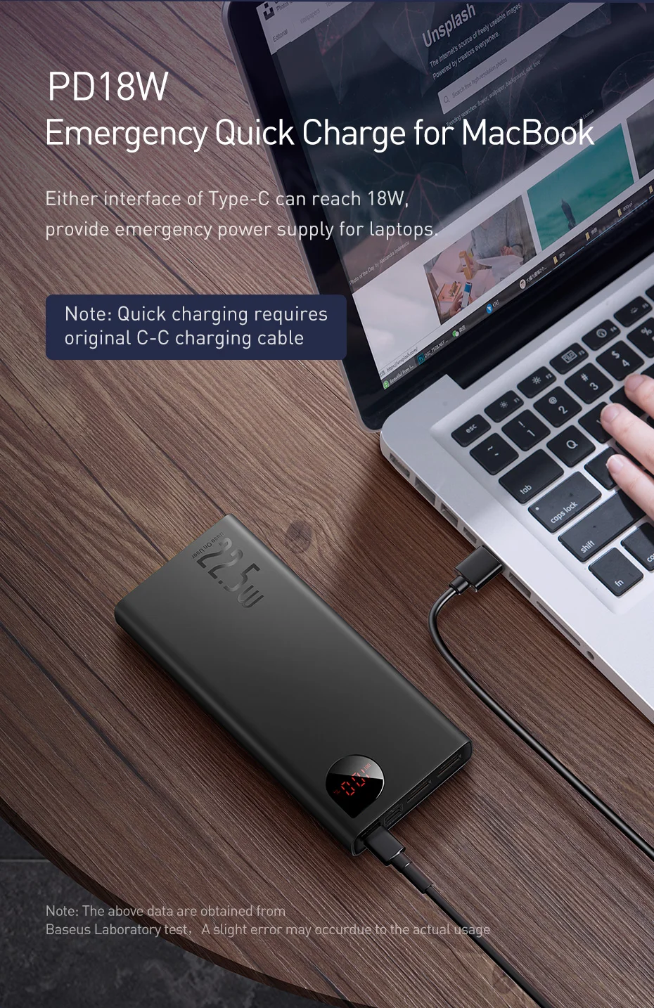 Baseus Power Bank 20000mAh 22.5W/65W Portable Battery Charger Powerbank Type C USB Fast Charger Power Bank For iPhone Huawei