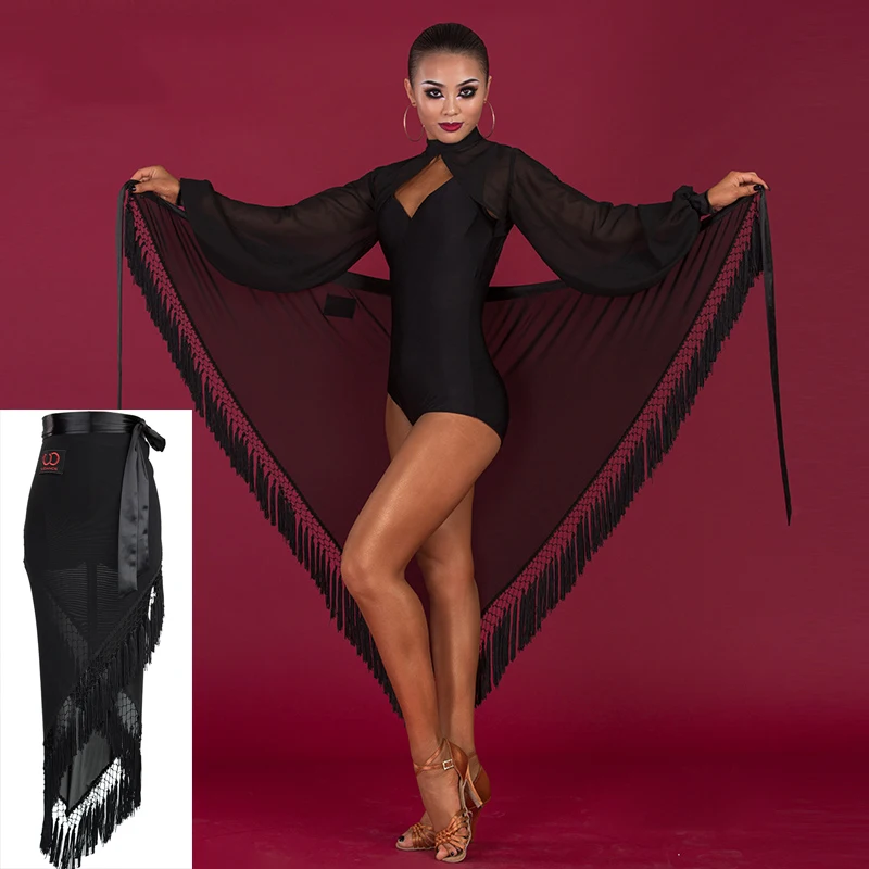 Юбка для латинских танцев сексуальная юбка взрослых с треугольным шарфом