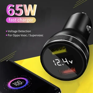 65W USB Car Fast Charger SUPERVOOC 2.0 SuperDart +22.5W 6.5A Type-C
Cable For Reno 3 4 Ace 2 X20 Realme X50 Pro OPPO Find X2 Pro