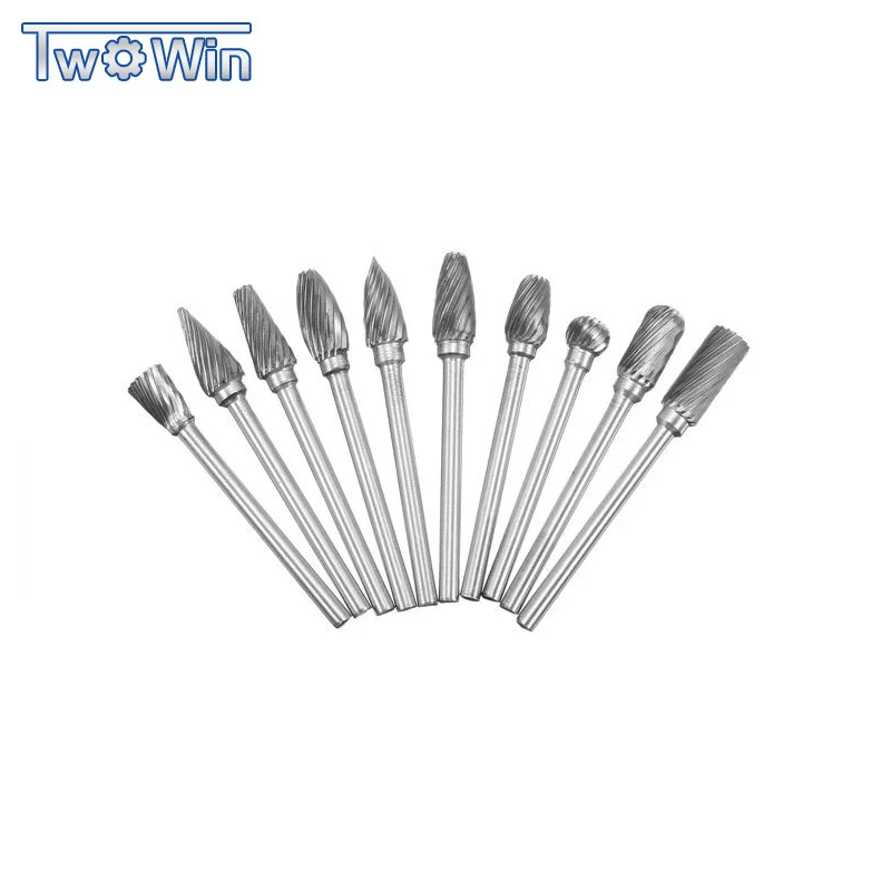 Новое поступление 10 шт. 3 мм хвостовик карбид вольфрама набор заусенцев одна