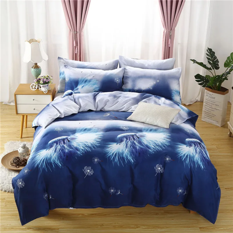 Комплект постельного белья из 3 предметов с цветочным принтом и