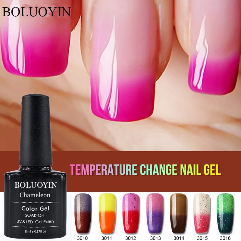 Гибридный термогель лак для ногтей полуперманентный изменяющий температуру