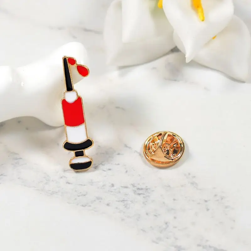 Эмалированная медицинская шприц брошь с отворотом модные украшения подарок для