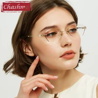 women light eyeglass pure titanium gray prescription lenses rimless optical light weight frames anti blue ray glasses frame