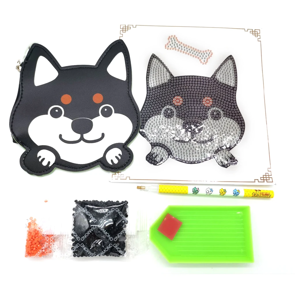 DIY полностью сверлильный милый кошелек с собакой сумка брелок подвески вышивка